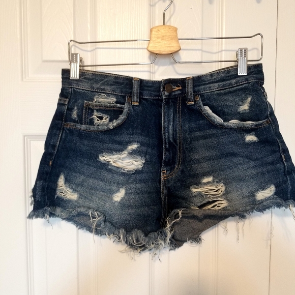 Zara High Waisted Distressed Jeans - Picture 1 of 4